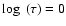 $\log~(\tau)=0$