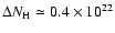 $\Delta N_{{\rm H}} \simeq 0.4 \times 10^{22}$