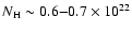 $N_{{\rm H}} \sim 0.6{-}0.7 \times 10^{22}$