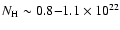 $N_{{\rm H}} \sim 0.8{-}1.1 \times 10^{22}$