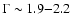 $\Gamma \sim 1.9{-}2.2$