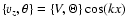 $\{
v_{z},\theta\}=\{V,\Theta\}\cos (k x)$