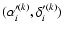 $(\alpha_i^{\prime(k)},\delta_i^{\prime(k)})$