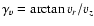 $\gamma_{v} = \arctan
v_{r}/v_{z}$