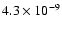 $4.3\times 10^{-9}$