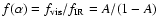 $f(\alpha) = f_{{\rm vis}}/f_{{\rm IR}} =
A/(1-A)$