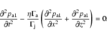 \begin{displaymath}
\frac{{\partial}^{2} {p_{\rm a1}}}{{\partial} {t}^{2}} - \fr...
...c{{\partial}^{2} {p_{\rm a1}}}{{\partial} {z}^{2}}\right) = 0.
\end{displaymath}