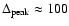$\Delta_{\rm peak} \approx 100$