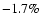 $-1.7\%$