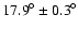 ${17.9}^{\circ} \pm {0.3}^{\circ}$