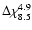 $\Delta \chi^{4.9}_{8.5}$