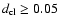 $d_{\rm cl} \ge 0.05$
