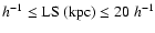 $h^{-1} \le {\rm LS}~({\rm kpc}) \le 20~h^{-1}$