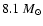 $ 8.1 ~M_\odot$