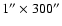 $1''\times 300''$