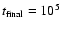 $t_{\rm final}=10^{5}$