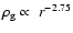 $\rho_{\rm g}\propto~r^{-2.75}$