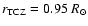 $r_{{\rm TCZ}}=0.95~R_{\odot}$