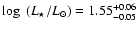 $\log~(L_{\star}/{L}_{\odot}) = 1.55^{+0.06}_{-0.05}$
