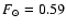 $F_{\odot} = 0.59$