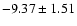 $-9.37 \pm 1.51$