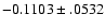 $-0.1103\pm .0532$