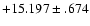 $+15.197\pm .674 $
