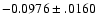 $-0.0976\pm .0160$