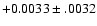 $+0.0033\pm .0032$