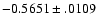 $-0.5651\pm .0109$