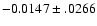 $-0.0147\pm .0266$
