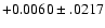 $+0.0060\pm .0217$