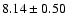 $ 8.14\pm 0.50$