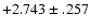 $+2.743 \pm .257 $