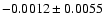 $-0.0012\pm 0.0055$
