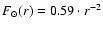 $F_{\odot}(r)=0.59\cdot r^{-2}$
