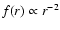 $f(r)\propto r^{-2}$