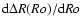 ${\rm d} \Delta R (Ro) / {\rm d} Ro$