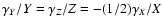 $\gamma_Y/Y=\gamma_Z/Z=-(1/2)\gamma_X/X$