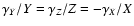 $\gamma_Y/Y=\gamma_Z/Z=-\gamma_X/X$