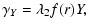 $\displaystyle \gamma_Y = \lambda_2 f(r) Y,$