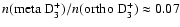 $n({\rm meta~D_3^+})/n({\rm ortho~D_3^+}) \approx 0.07$