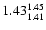 $\rm 1.43^{1.45}_{1.41}$