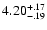 $\rm 4.20^{+.17}_{-.19 }$