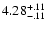$\rm 4.28^{+.11}_{-.11 }$