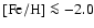 $[{\rm Fe/H}] \la -2.0$