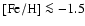 $[{\rm Fe/H}] \la -1.5$