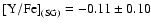 ${\rm {[Y/Fe]}_{(SG)}} = -0.11 \pm 0.10$