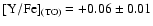 ${\rm {[Y/Fe]}_{(TO)}} = +0.06 \pm 0.01$