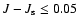 $J - J_{\rm s}\leq0.05$